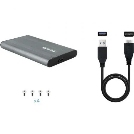 TooQ TQE-2503G Carcasa Externa para Discos 2,5” HDD/SSD, Gris